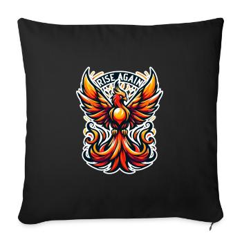 Rise Again - Phoenix Illustration - Sofa pillowcase 17,3'' x 17,3'' (45 x 45 cm) - black - Front