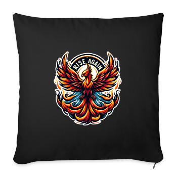 Rise Again - Phönix Illustration - Sofakissenbezug 45 x 45 cm - Schwarz - Vorne