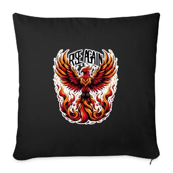 Rise Again - Phoenix Illustration - Sofa pillowcase 17,3'' x 17,3'' (45 x 45 cm) - black - Front