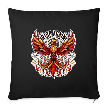Rise Again - Phoenix Illustration - Sofa pillowcase 17,3'' x 17,3'' (45 x 45 cm) - black - Front
