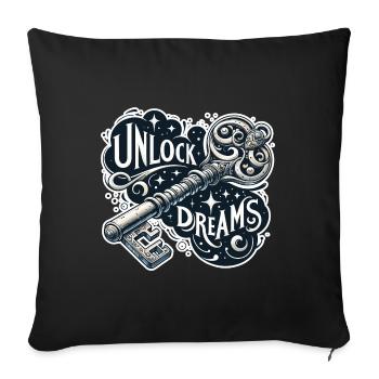 Unlock Dreams - Key Illustration - Sofa pillowcase 17,3'' x 17,3'' (45 x 45 cm) - black - Front
