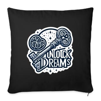 Unlock Dreams - Key Illustration - Sofa pillowcase 17,3'' x 17,3'' (45 x 45 cm) - black - Front
