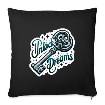 Unlock Dreams - Key Illustration - Sofa pillowcase 17,3'' x 17,3'' (45 x 45 cm) - black - Front