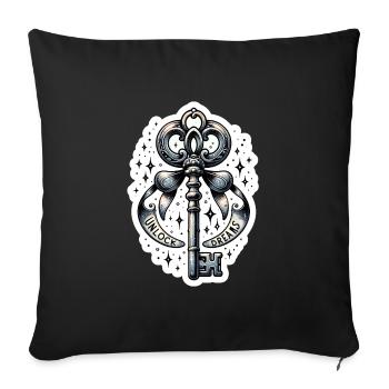 Unlock Dreams - Key Illustration - Sofa pillowcase 17,3'' x 17,3'' (45 x 45 cm) - black - Front