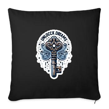 Unlock Dreams - Key Illustration - Sofa pillowcase 17,3'' x 17,3'' (45 x 45 cm) - black - Front