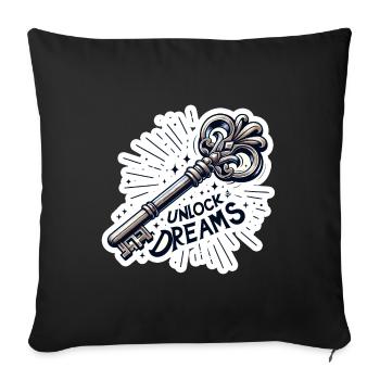Unlock Dreams - Key Illustration - Sofa pillowcase 17,3'' x 17,3'' (45 x 45 cm) - black - Front