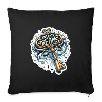 Unlock Dreams - Key Illustration - Sofa pillowcase 17,3'' x 17,3'' (45 x 45 cm) - black - Front