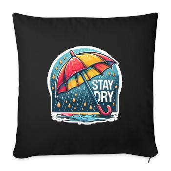 Stay Dry - Umbrella Illustration - Sofa pillowcase 17,3'' x 17,3'' (45 x 45 cm) - black - Front