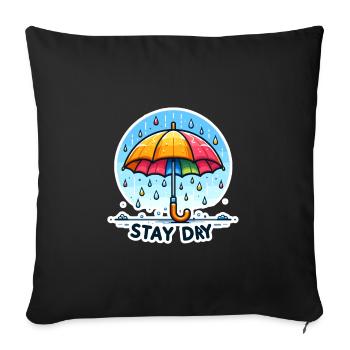 Stay Dry - Umbrella Illustration - Sofa pillowcase 17,3'' x 17,3'' (45 x 45 cm) - black - Front