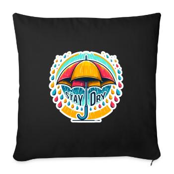 Stay Dry - Umbrella Illustration - Sofa pillowcase 17,3'' x 17,3'' (45 x 45 cm) - black - Front