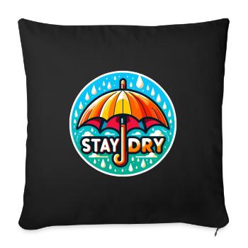 Stay Dry - Umbrella Illustration - Sofa pillowcase 17,3'' x 17,3'' (45 x 45 cm) - black - Front