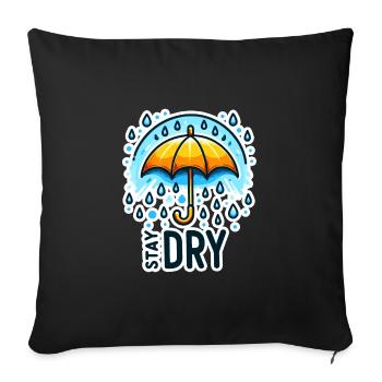 Stay Dry - Umbrella Illustration - Sofa pillowcase 17,3'' x 17,3'' (45 x 45 cm) - black - Front