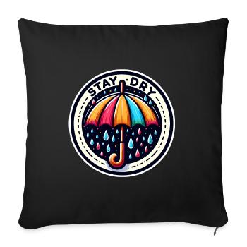 Stay Dry - Umbrella Illustration - Sofa pillowcase 17,3'' x 17,3'' (45 x 45 cm) - black - Front