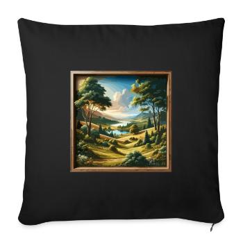 Landscape - Illustration - Sofa pillowcase 17,3'' x 17,3'' (45 x 45 cm) - black - Front