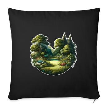 Landscape - Illustration - Sofa pillowcase 17,3'' x 17,3'' (45 x 45 cm) - black - Front