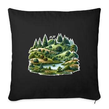 Landscape - Illustration - Sofa pillowcase 17,3'' x 17,3'' (45 x 45 cm) - black - Front