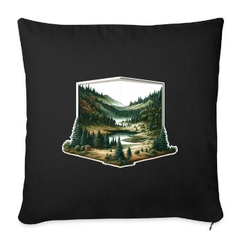 Landscape - Illustration - Sofa pillowcase 17,3'' x 17,3'' (45 x 45 cm) - black - Front