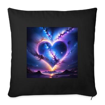 coeur boréale - Housse de coussin décorative 45 x 45 cm - noir - Devant