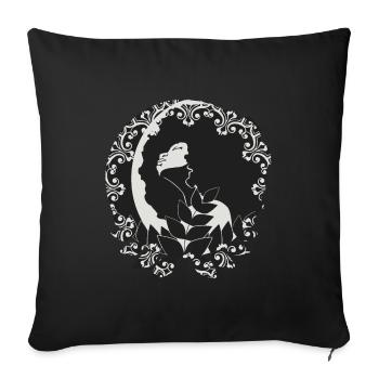 Mond Frau - Sofakissenbezug 45 x 45 cm - Schwarz - Vorne
