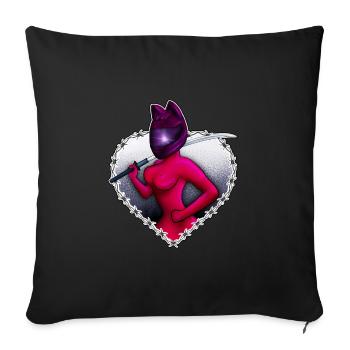 Ninja Biker Kitty - Housse de coussin décorative 45 x 45 cm - noir - Devant
