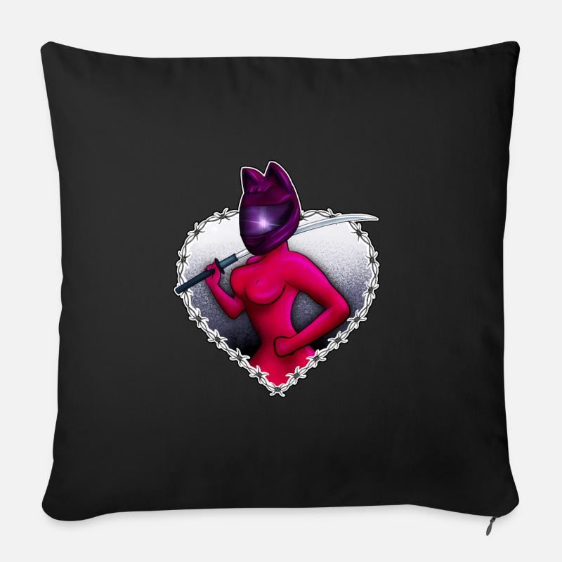Ninja Biker Kitty - Pudebetræk 45 x 45 cm - sort