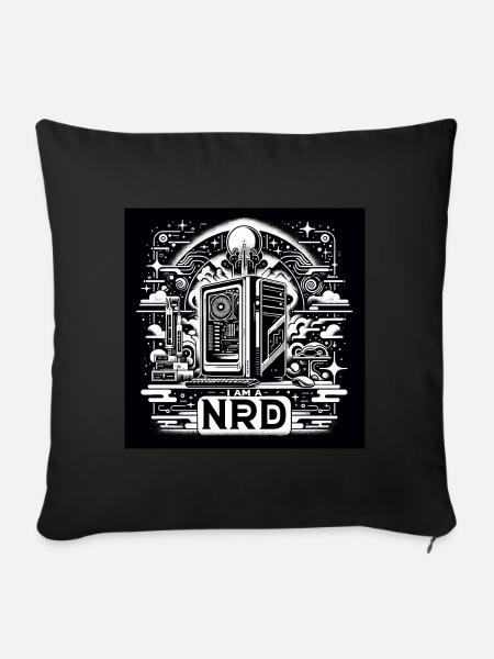 Nerd Stolz Black&White - Sofakissenbezug 45 x 45 cm - Schwarz