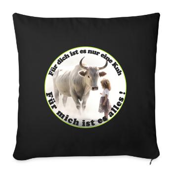 Pour vous, ce n’est qu’une vache - Housse de coussin décorative 45 x 45 cm - noir - Devant
