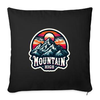 Montagne Haut - Illustration de Berg - Housse de coussin décorative 45 x 45 cm - noir - Devant