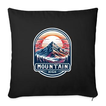 Montagne Haut - Illustration de Berg - Housse de coussin décorative 45 x 45 cm - noir - Devant