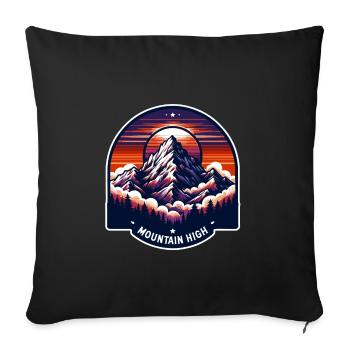 Montagne Haut - Illustration de Berg - Housse de coussin décorative 45 x 45 cm - noir - Devant