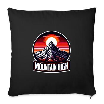 Montagne Haut - Illustration de Berg - Housse de coussin décorative 45 x 45 cm - noir - Devant