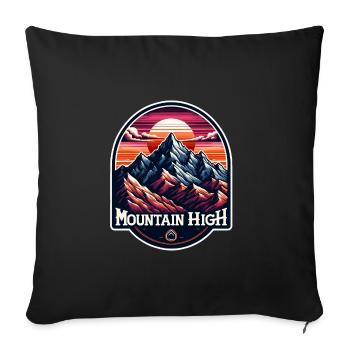 Montagne Haut - Illustration de Berg - Housse de coussin décorative 45 x 45 cm - noir - Devant