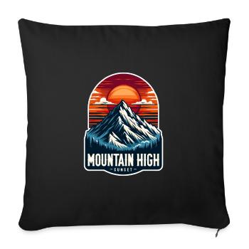 Montagne Haut - Illustration de Berg - Housse de coussin décorative 45 x 45 cm - noir - Devant