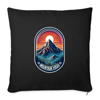 Montagne Haut - Illustration de Berg - Housse de coussin décorative 45 x 45 cm - noir - Devant