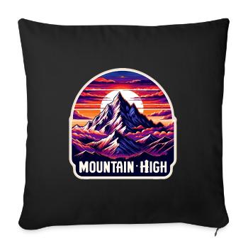 Montagne Haut - Illustration de Berg - Housse de coussin décorative 45 x 45 cm - noir - Devant