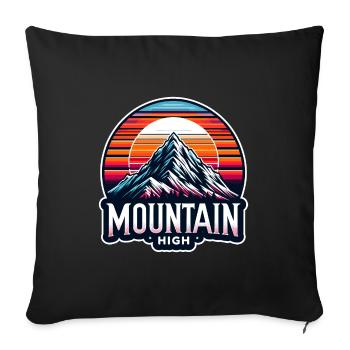Montagne Haut - Illustration de Berg - Housse de coussin décorative 45 x 45 cm - noir - Devant