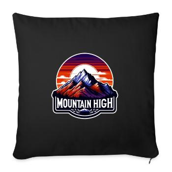 Montagne Haut - Illustration de Berg - Housse de coussin décorative 45 x 45 cm - noir - Devant