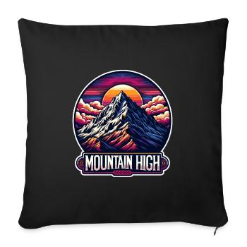 Montagne Haut - Illustration de Berg - Housse de coussin décorative 45 x 45 cm - noir - Devant