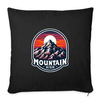 Montagne Haut - Illustration de Berg - Housse de coussin décorative 45 x 45 cm - noir - Devant