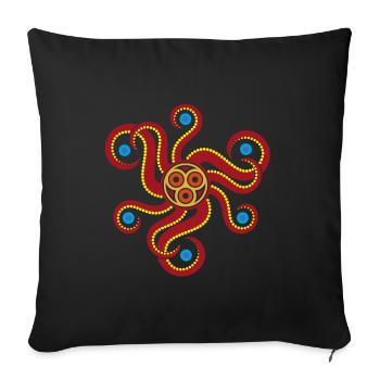 The one in the sea (red) - Sofa pillowcase 17,3'' x 17,3'' (45 x 45 cm) - black - Front