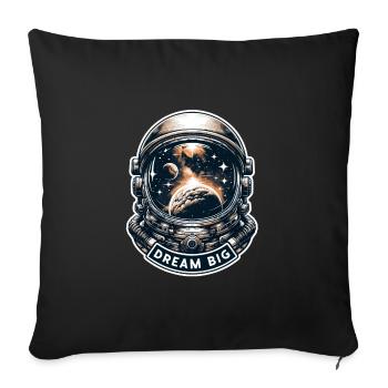 Dream Big - Astronaut Illustration - Sofa pillowcase 17,3'' x 17,3'' (45 x 45 cm) - black - Front