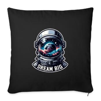 Dream Big - Astronaut Illustration - Sofa pillowcase 17,3'' x 17,3'' (45 x 45 cm) - black - Front