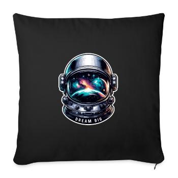 Dream Big - Astronaut Illustration - Sofa pillowcase 17,3'' x 17,3'' (45 x 45 cm) - black - Front