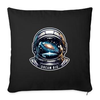 Dream Big - Astronaut Illustration - Sofa pillowcase 17,3'' x 17,3'' (45 x 45 cm) - black - Front