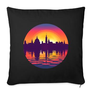 Hall Skyline - Sofa pillowcase 17,3'' x 17,3'' (45 x 45 cm) - black - Front