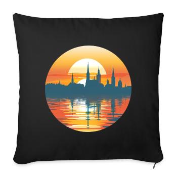 Heidelberg Skyline - Sofa pillowcase 17,3'' x 17,3'' (45 x 45 cm) - black - Front