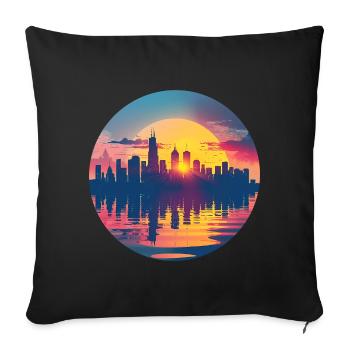 Hamm Skyline - Sofakissenbezug 45 x 45 cm - Schwarz - Vorne