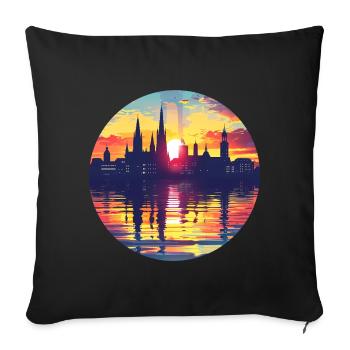 Horizon d’Ingolstadt - Housse de coussin décorative 45 x 45 cm - noir - Devant