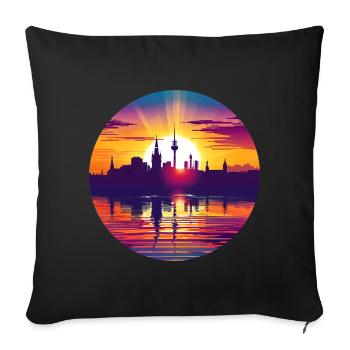 Kassel Skyline - Sofa pillowcase 17,3'' x 17,3'' (45 x 45 cm) - black - Front