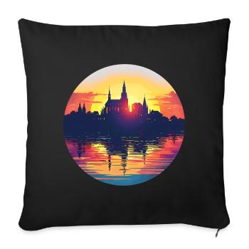 Koblenz Skyline - Sofa pillowcase 17,3'' x 17,3'' (45 x 45 cm) - black - Front